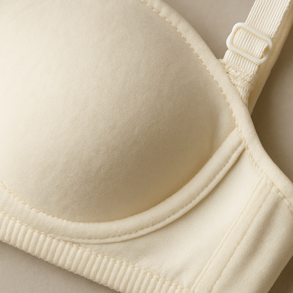 Cotton Light Padded Bra – Comfortable Everyday Wear, Plain Design (Sizes 32–42, Beige) - 32