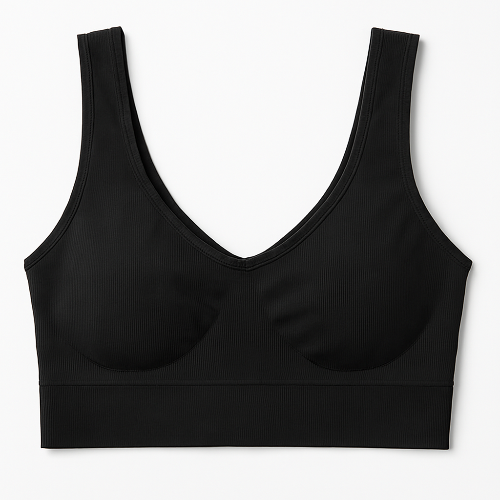 Ladies Air Bra – Soft Jersey Fabric, Plain Non-Padded Design, Comfortable & Lightweight Everyday Wear Lingerie in Black Color (Stretchable Size)