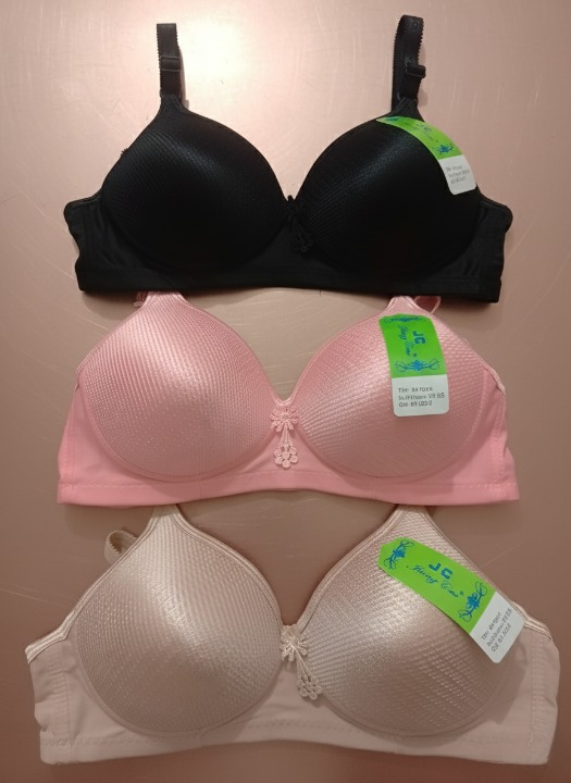 Jersey Sequins Padded Bra – Stylish, Comfortable & Lightweight Everyday Wear | Sizes 34 (Random Color)